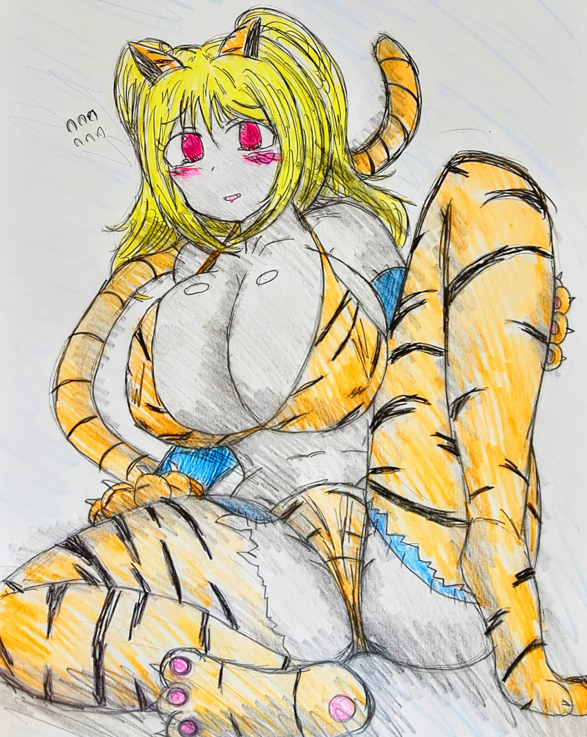 1girls 2021 2022 :p alternate_breast_size big_breasts blonde_hair blush huge_breasts jane_doe_(metal_slug) leg_up looking_at_viewer medium_hair metal_slug metal_slug_attack new_year red_eyes sanada_donpachi snk spread_legs thick_thighs tiger_ears zombie zombie_girl