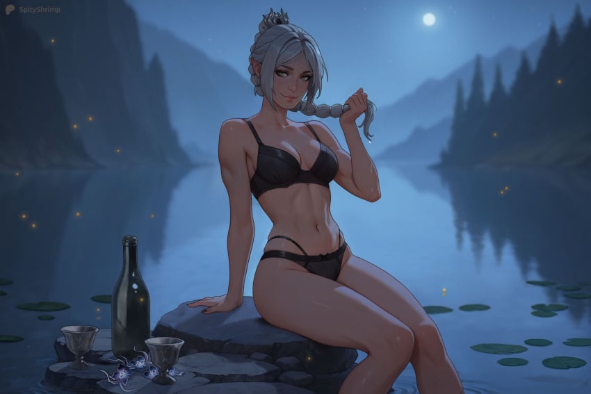 ai_generated baldur's_gate baldur's_gate_3 dated fanart romantic romantic_couple shadowheart softcore swimming swimwear