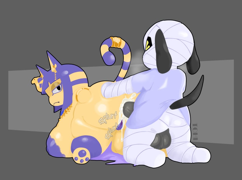 1boy 1girl 1girls anal anal_penetration anal_sex animal_crossing ankha ankha_(animal_crossing) anthro anthro_on_anthro anthro_only areolae ass ass_bigger_than_head balls bandaged_arm bandaged_arms bandaged_body bandaged_head bandaged_leg bandaged_legs bent_over big_ass big_balls big_breasts big_penis big_testicles black_ears black_nose black_pupils black_tail blue_areola blue_gemstone blue_hair blue_nipples blue_shirt blue_t-shirt bottom_heavy bracelet bracelets breasts breasts_bigger_than_head busty busty_female buttsex caked_up canine cat_ears cat_tail cum cum_in_ass cum_inside dog_ears dog_tail domestic_cat domestic_dog earrings egyptian egyptian_cat egyptian_female egyptian_headdress eyeliner eyeshadow feline female female/male floppy_ears furry furry_female furry_male furry_only gem gemstone giant_ass giant_breasts giant_penis glowing_eyes gold_bracelet gold_bracelets gold_earrings gold_necklace gold_tail_ring golden_bracelet golden_bracelets golden_earrings golden_necklace grabbing_another's_ass grabbing_ass grabbing_own_ass hands_on_ass hands_on_own_ass hetero hetero_sex heterosexual huge_ass huge_breasts huge_cock huge_penis kneeling large_ass large_balls large_breasts large_penis large_testicles lucky_(animal_crossing) male male/female mascara multicolored_fur multicolored_hair multicolored_tail necklace nintendo nipples on_knees orgasm orgasm_from_anal penis penis_in_ass pussy sex shirt snake_hair_ornament straight straight_sex t-shirt tail_ring testicles theonehornedimp thick_ass thick_thighs top_heavy vagina veiny_penis yellow_body yellow_eyes yellow_pupils