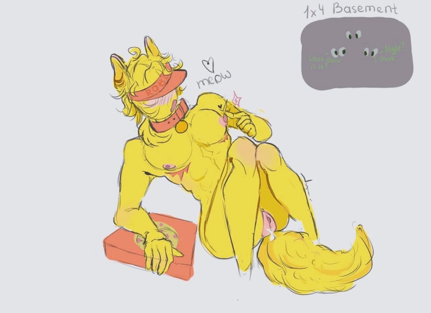 1boy 1male boy cat_ears cat_tail collar cuntboy cuntboy_only elliot_(forsaken) forsaken_(roblox) male male_only nipples pizza_box roblox roblox_game tail vagina