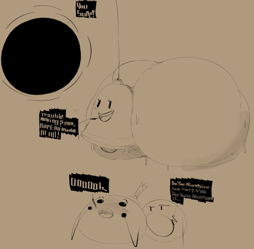 1girls 3boys asking_a_question ass ass_bigger_than_body battle_for_bfdi battle_for_dream_island bell bell_(bfdi) bfb bfdi big_ass big_butt black_hole black_hole_(bfdi) blushing_at_another bomby_(bfdi) buckteeth butt dialogue donut_(bfdi) female huge_ass huge_butt hyper hyper_ass jacknjellify male massive_ass massive_butt object_show object_show_community object_shows osc ponk speech_bubble sweat sweaty_ass text the_power_of_two tpot white_text