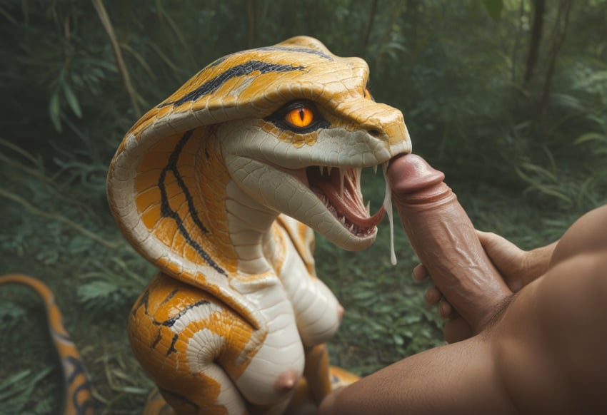 ai_generated anthro anthro_female anthropomorphic big_breasts blowjob breasts cumshot cumshot_in_mouth female female_anthro human_male_on_anthro_female inviting_to_sex male male_human/female_anthro oral_sex reptile reptile_girl scales scalie scalie_female seductive seductive_look seductive_smile snake snake_girl snake_humanoid snake_tongue tongue_out viper_(species) viper_(x-com) xcom_2