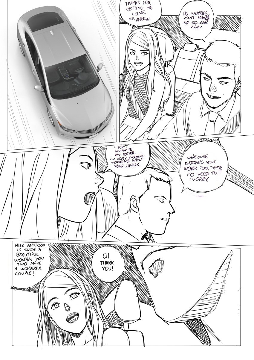 blue_eyes braces brown_hair chevrolet chevrolet_volt comic_page long_hair male petite sketch tagme tammy_(tekuho) teenager tekuho