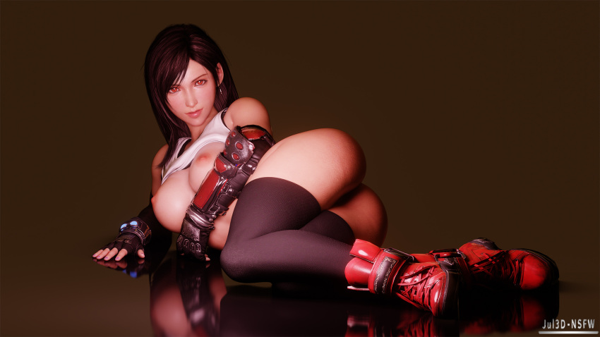 1girls 3d ass big_breasts blender breasts brown_hair female female_only final_fantasy final_fantasy_vii high_resolution highres jul3dnsfw large_breasts long_hair makeup naked nipples nude pussy red_eyes solo thighs tifa_lockhart