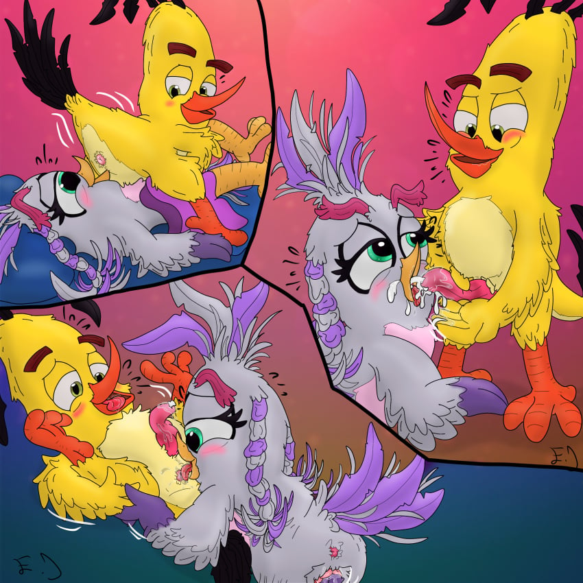 angry_birds anthro brother_and_sister chuck_(angry_birds) cum_in_beak facesitting fellatio female_rimming_male incest nietvart rovio_entertainment silver_(angry_birds) sony sony_pictures_animation the_angry_birds_movie the_angry_birds_movie_2