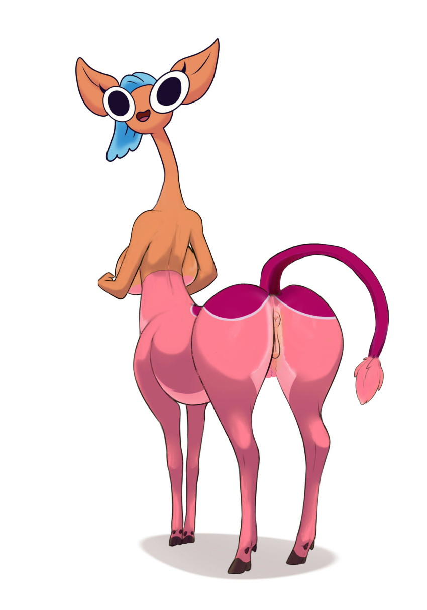 animal_genitalia animal_pussy anus backboob bovid bovine_taur breasts centaurworld female female_only gerenuk glendale_(centaurworld) presenting_hindquarters pussy taur