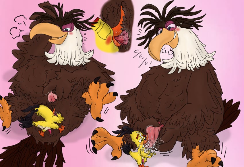 2boys angry_birds chuck_(angry_birds) fellatio gay licking_penis male male_only mighty_eagle nietvart rimming size_difference the_angry_birds_movie yaoi