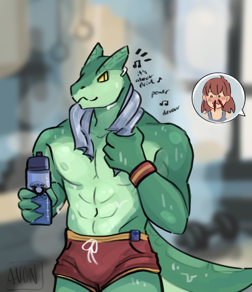 1boy anthro lizardman male male_anthro male_focus muscles muscular muscular_male non-human ollie_(spirit_bathhouse) solo_focus spirit_bathhouse webcomic zaggie_(spirit_bathhouse)