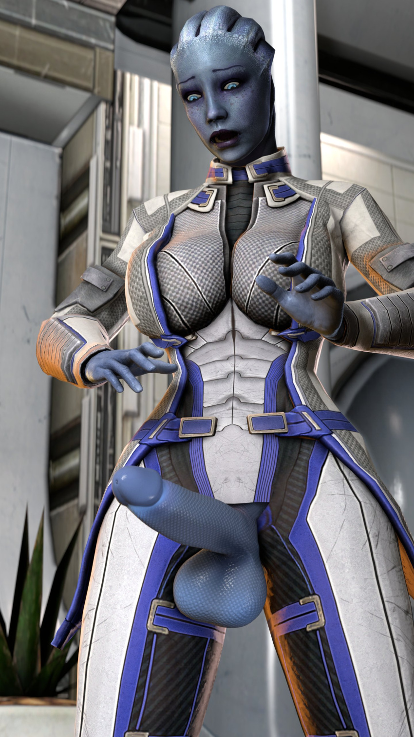 1futa 3d asari balls dentol erection futa_only futanari liara_t'soni mass_effect penis solo source_filmmaker testicles