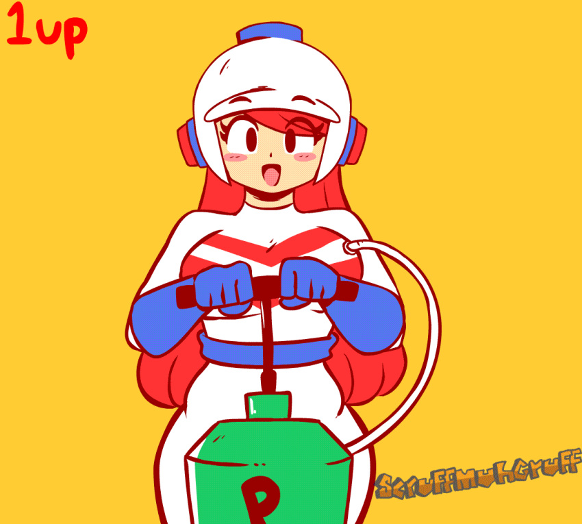 1girls 1up 2020s 2022 5_fingers :d animated bandai_namco big_breasts black_eyes blush breast_expansion breasts cute dig_dug female female_only genderbend genderbent genderswap genderswap_(mtf) gif hips huge_breasts human human_only humanoid inflation large_breasts mr._driller ms._dig_dug namco open_mouth rule_63 scruffmuhgruff solo solo_female taizo_hori thick thick_thighs thighs torn_clothes watermark wide_hips