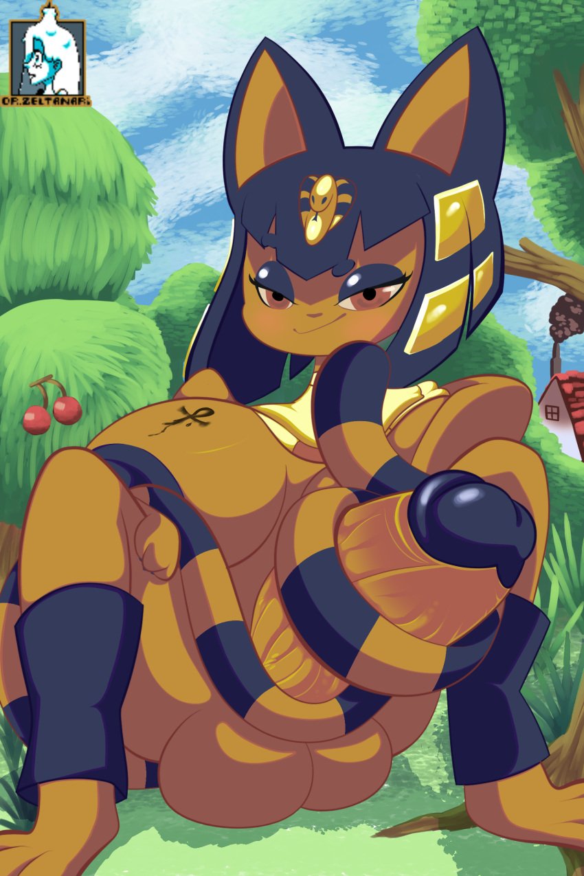 1futa 2022 animal_crossing ankha anthro areolae autotailjob balls big_balls big_breasts black_hair blue_nipples blue_penis breasts cum cum_on_body cumshot erection feline furry futa_only futanari huge_breasts huge_cock humanoid_penis masturbation nintendo nipples nude penis self_upload short_hair sitting solo spread_legs tail tailjob thick_thighs thighs yellow_fur zeltanari