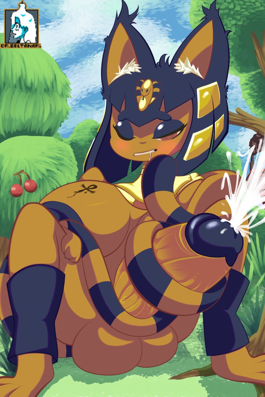 1futa 2022 animal_crossing ankha anthro areolae autotailjob balls big_balls big_breasts big_penis black_hair blue_nipples blue_penis breasts cum cum_on_body cumshot drooling ear_tuft erection eyeshadow feline furry futa_only futanari huge_breasts huge_cock humanoid_penis masturbation nintendo nipples nude one_eye_closed penis self_upload short_hair sitting solo spread_legs tail tailjob thick_thighs thighs yellow_fur zeltanari