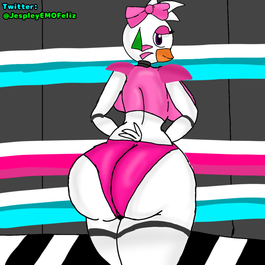 animatronic avian_humanoid big_ass big_butt bubble_ass bubble_butt five_nights_at_freddy's five_nights_at_freddy's:_security_breach furry glamrock_chica_(fnaf) huge_ass huge_butt jespley jespleyelemofeliz panties solo white_body