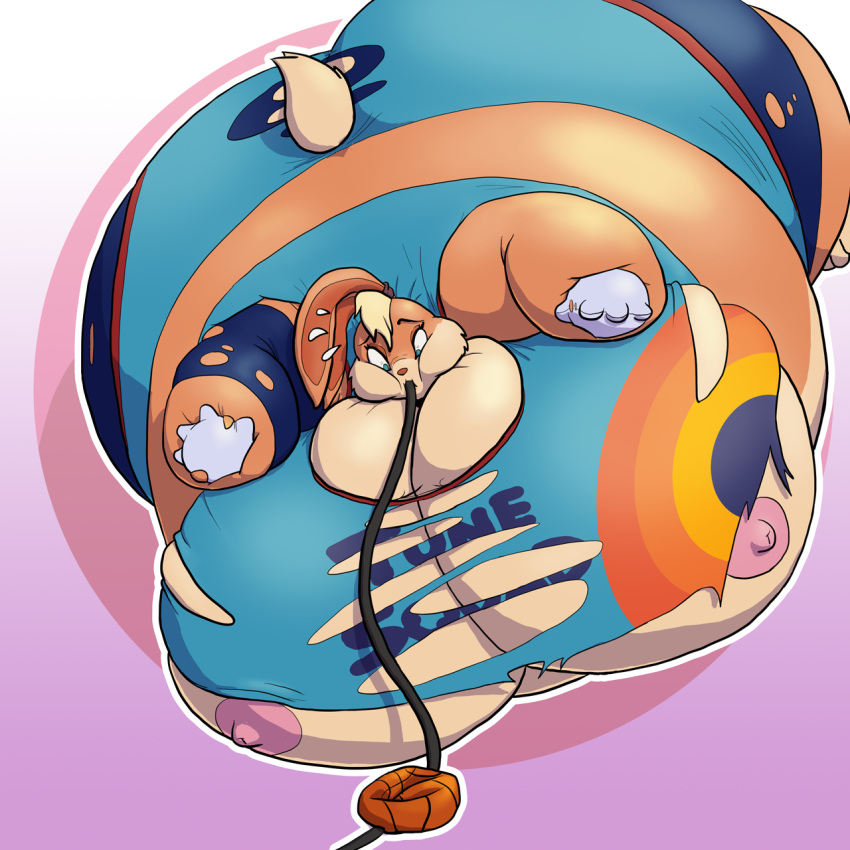 air_inflation ass belly belly_overhang big_ass big_belly big_breasts breasts exposed_breasts full_body_inflation furry huge_ass huge_belly huge_breasts hyper_ass hyper_belly hyper_breasts ineffective_clothing inflation lola_bunny looney_tunes nipples ripped_clothing spherical_inflation sunken_head thick_thighs tight_clothing tuzzleton wide_hips