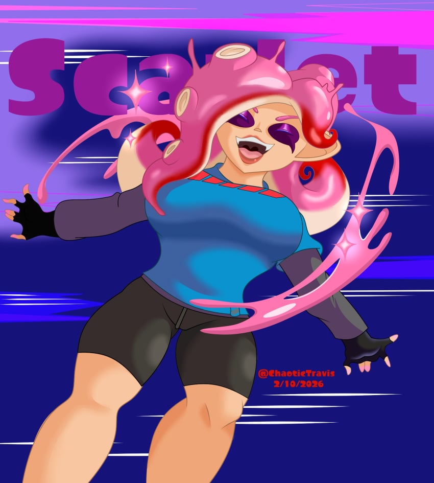 1girls aura bluesky_link chaotictravis clothed_female clothing dated female female_focus female_only fully_clothed fully_clothed_female octoling octoling_girl octoling_rival scarlet_the_octoling splatoon splatoon_3 splatoon_oc