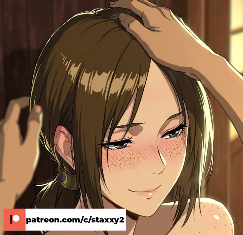 accurate_art_style ai_generated attack_on_titan brown_background brown_eyes brown_hair clothed_female_nude_male collarbone female freckles gradient_background grey_background grey_shirt half-closed_eyes handjob long_sleeves looking_at_viewer low_ponytail male medium_hair motion_blur motion_lines nude open_mouth parted_bangs penis ponytail pov pov_crotch precum shingeki_no_kyojin shirt short_hair solo_focus speed_lines spread_legs straight teeth uncensored upper_body upper_teeth_only ymir ymir_(shingeki_no_kyojin) ymir_fritz
