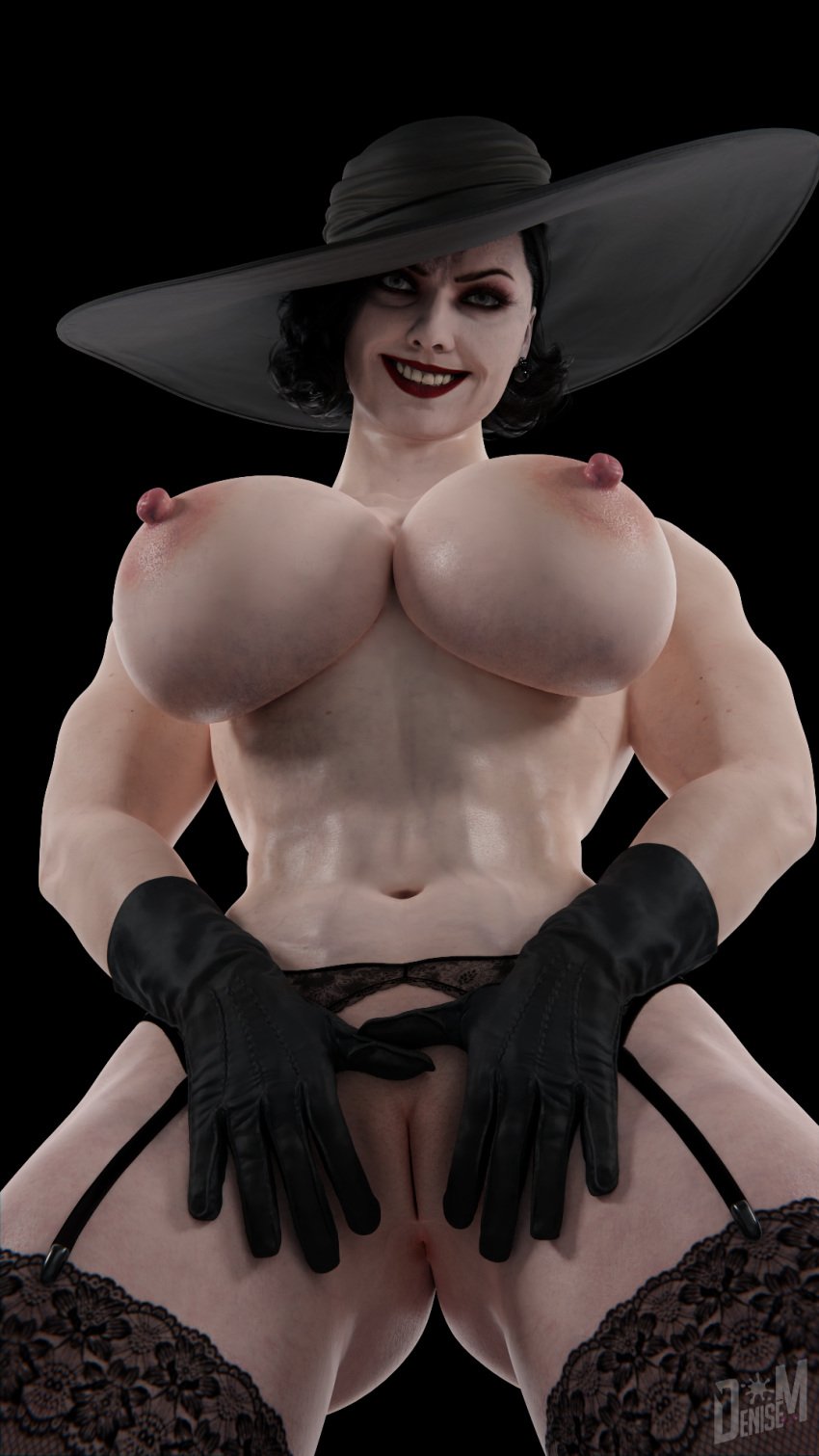 3d alcina_dimitrescu big_breasts breasts denisem female pussy resident_evil resident_evil_8:_village smile solo