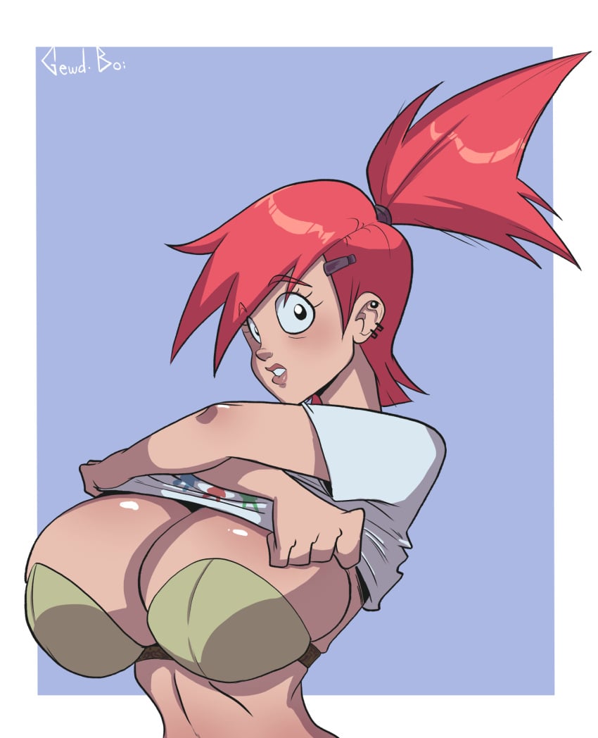 1girls big_breasts bra breasts cartoon_network clothing foster's_home_for_imaginary_friends frankie_foster gewd-boi high_resolution only_female ponytail red_hair solo_female teenager