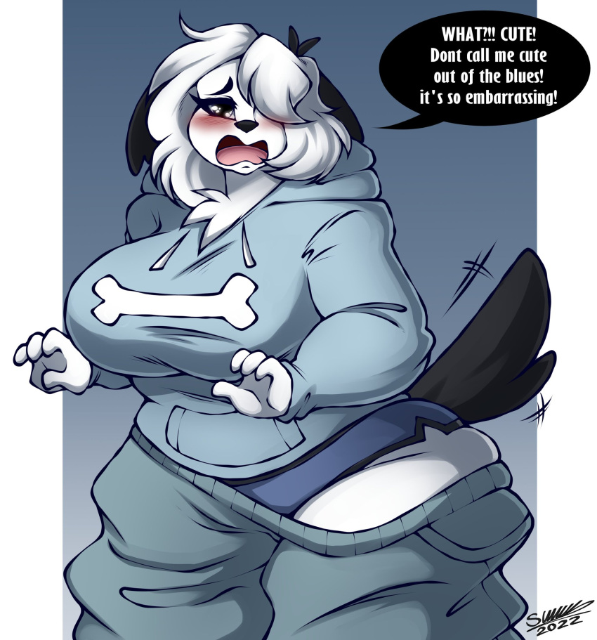 big_breasts blush canine female furry hoodie pepper_(puppychan) superix tagme wide_hips