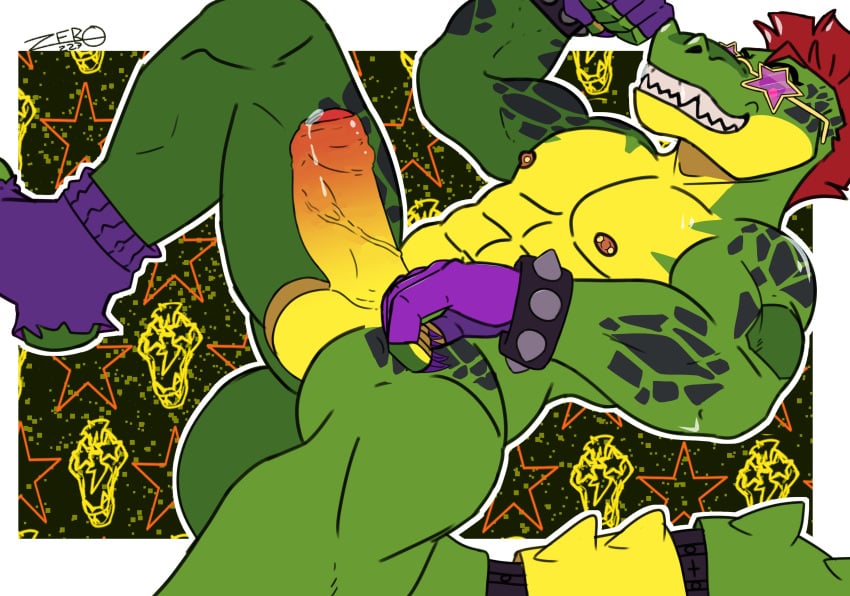 2022 abs abstract_background absurd_res alligator alligatorid animatronic anthro balls biceps big_balls big_penis black_sclera bodily_fluids boner bracelet clothing crocodilian digital_media_(artwork) erection eyewear five_nights_at_freddy's five_nights_at_freddy's:_security_breach flexing flexing_bicep footwear foreskin genital_fluids genitals glistening glistening_body green_body hair hi_res humanoid_genitalia humanoid_penis jewelry machine male male_only mohawk montgomery_gator_(fnaf) mostly_nude muscular muscular_anthro muscular_male nipple_piercing nipples nude partially_retracted_foreskin pecs penis penis_tip piercing pinup pose precum red_eyes red_hair reptile robot scalie scottgames smile socks solo spiked_bracelet spiked_clothing spikes sunglasses teeth vein veiny_penis video_games yellow_body zero_wolfrraider