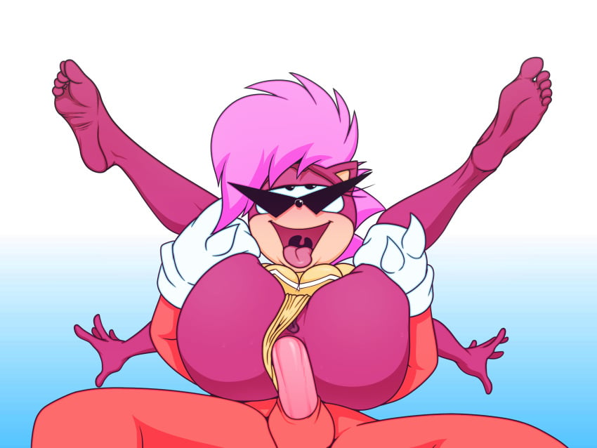 1boy 1boy1girl 1girls 5_toes anal anal_sex anon0567 anthro_on_anthro ass beach big_penis bikini bikini_bottom bikini_bottom_aside blush crop_top echidna feet female fucked_silly gloves hedgehog hi_res kamina_shades knuckles_the_echidna legs_held_open looking_over_eyewear looking_over_glasses looking_over_sunglasses looking_pleasured looking_up magenta_fur male open_mouth panties_aside penis penis_in_ass pink_hair red_body red_skin reverse_suspended_congress soles sonia_the_hedgehog sonic_(series) sonic_the_hedgehog_(series) sonic_underground spread_legs sunglasses sweat tinted_eyewear tongue tongue_out yellow_crop_top