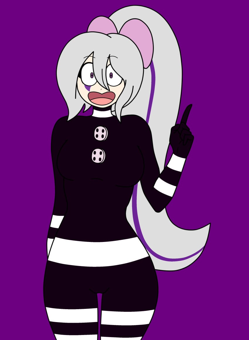 fhs fhsz3r0 five_nights_at_freddy's fnafhs fnafhs_z3ro latex_suit mai_(fnafhs) marionette_(fnaf) puppet_(fnaf) purple_hair tagme white_hair