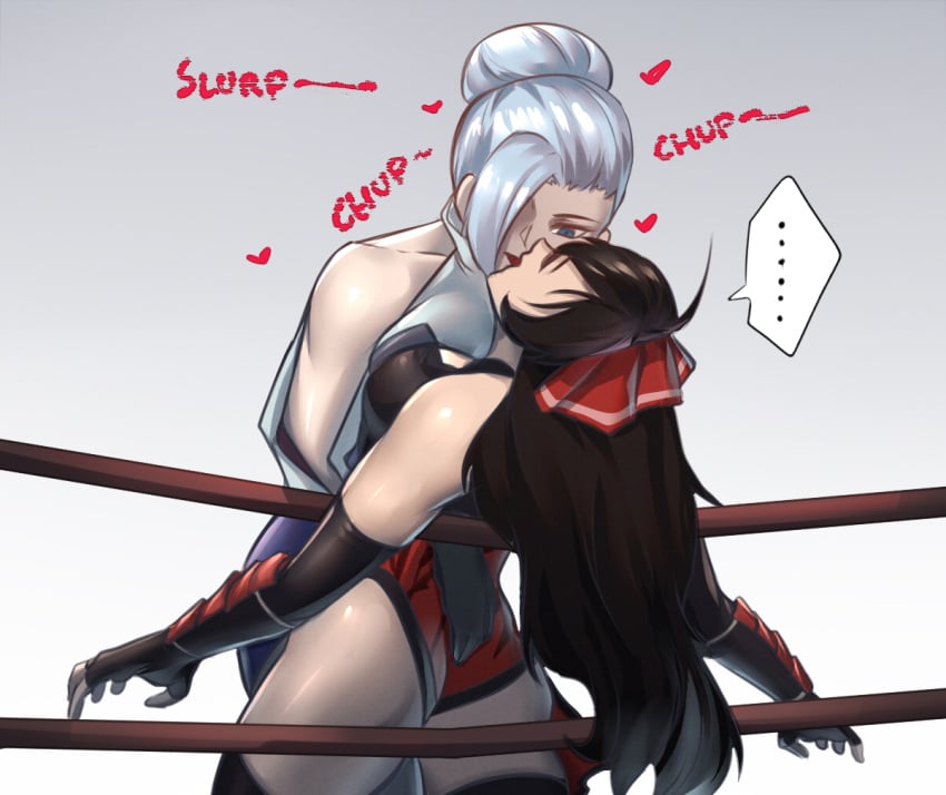 2022 2girls age_difference arsonichawt catfight defeated kissing raven_branwen rwby winter_schnee wrestling yuri