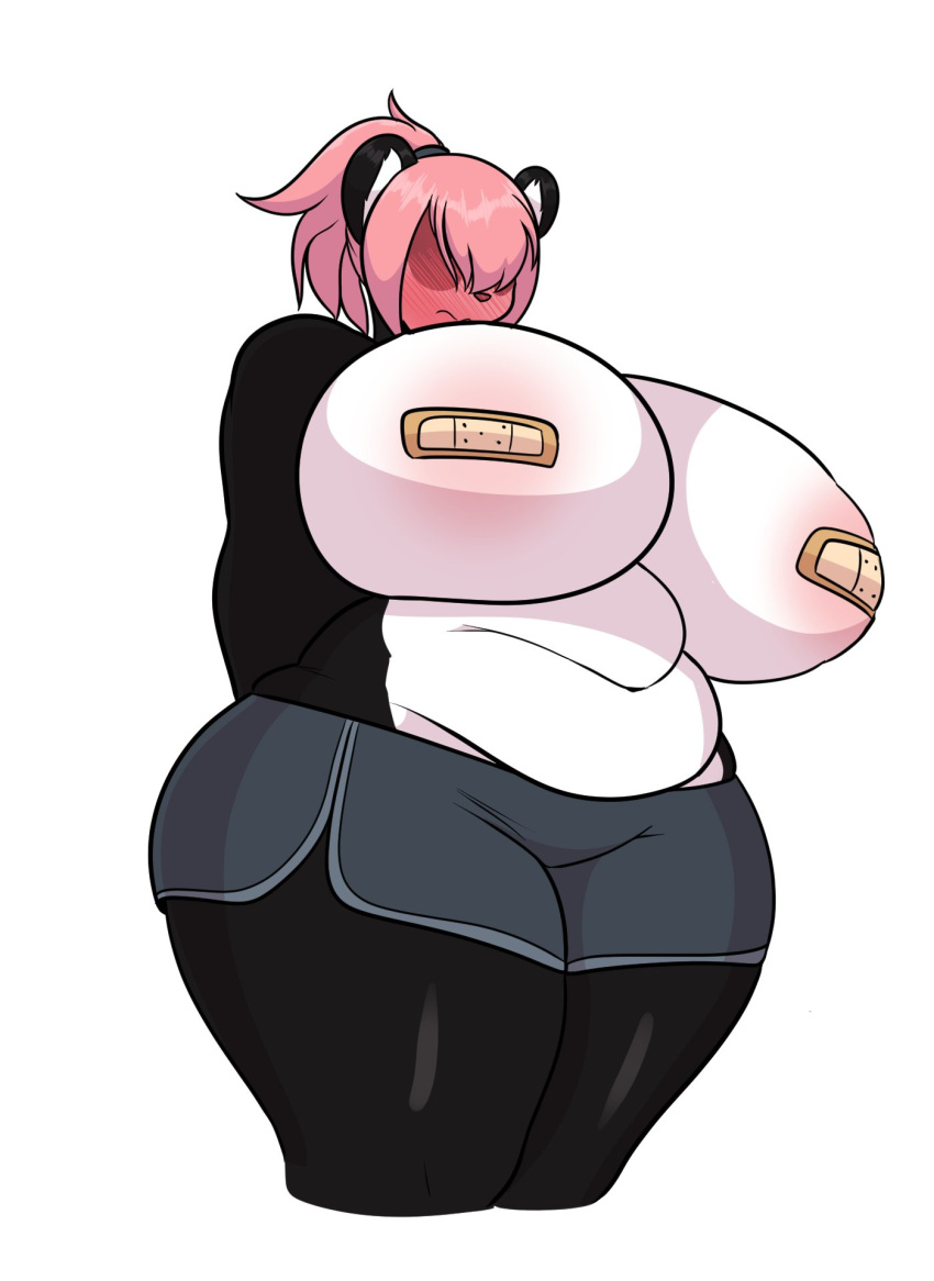 anthro artjwink belly_bulge big_breasts blush blushing female furry giant_panda huge_breasts jwinkz lynn_(jwinkz) overweight overweight_female panda pasties tagme thick_thighs ursid