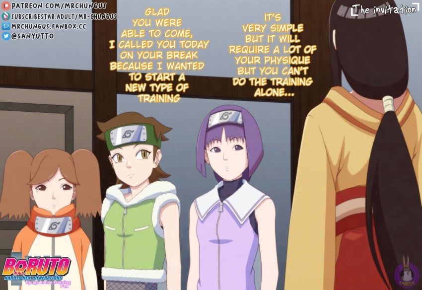 boruto:_naruto_next_generations commentary dialogue hyuuga_hanabi izuno_wasabi kakei_sumire mrchungus naruto naruto_(series) story suzumeno_namida text