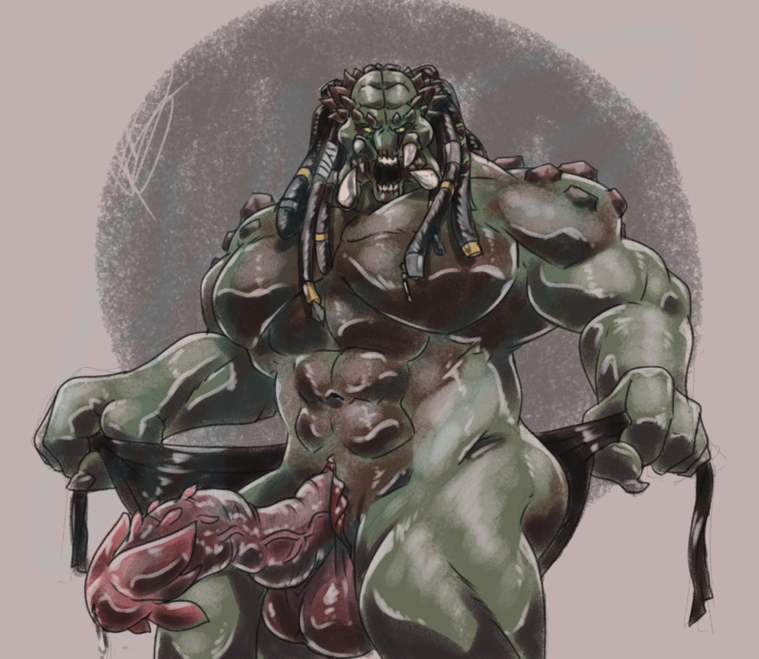 alien big_penis genitals hi_res humanoid male male_only muscular muscular_male penis predator_(franchise) solo yautja zeiroslion