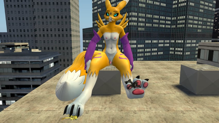 3_fingers 3_toes 3d_(artwork) 4_fingers 5_fingers absurd_res anthro arm_warmers armwear bandai_namco black_body black_fur canid canid_demon city city_background claws clothing crossover demon digimon digimon_(species) digital_media_(artwork) feet female fingers foot_crush foot_fetish fur genitals grey_body grey_fur group hellhound helluva_boss hi_res huge_filesize legendary_pokemon loona_(helluva_boss) macro mammal micro micro_in_mouth micro_on_macro navel nintendo nipples nude open_mouth oral_vore orange_body orange_fur paws pokémon_(species) pokemon pokemon_(species) pussy renamon scp_foundation sitting size_difference source_filmmaker toes valve video_games vore vulpie white_body white_fur yellow_body yellow_fur zeraora