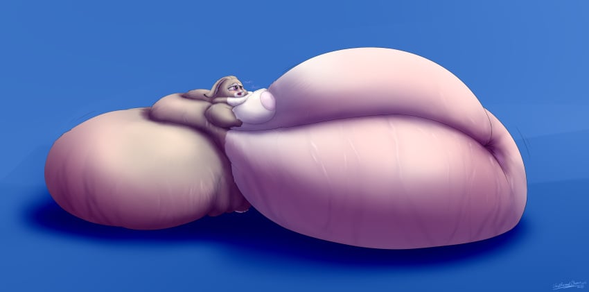 absurd_res anthro areola ass back_rolls belly big_belly big_breasts big_butt breasts breath chubby_cheeks deep_navel disney english_text fat fat_rolls female flabby_arms fur grey_body grey_fur hi_res huge_breasts huge_butt huge_hips huge_thighs hyper hyper_belly hyper_butt hyper_hips immobile judy_hopps lagomorph leporid mammal morbidly_obese morbidly_obese_anthro morbidly_obese_female navel nipples nude obese obese_anthro obese_female open_mouth overweight overweight_anthro overweight_female panting purple_eyes rabbit side_view signature simple_background sitting stretch_marks text thick_neck thick_thighs usedanimalbones white_body white_fur wide_hips zootopia zootropolis