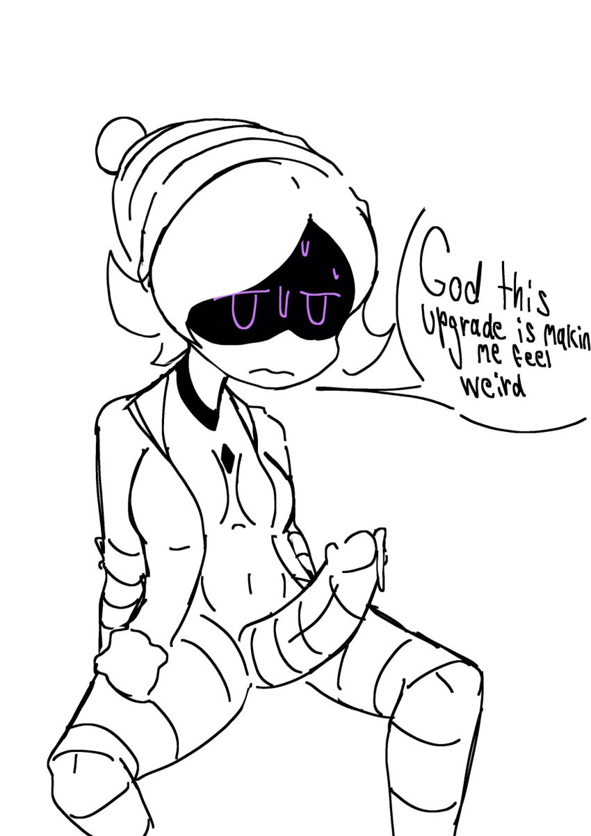 1futa 2d beanie_hat big_penis clothed clothing erection futa_only futa_sans_balls futanari ghastlypann glitch_productions humanoid humanoid_penis intersex jacket k mob_face monochrome mostly_nude murder_drones penis precum purple_eyes robot robot_futa robot_girl robot_humanoid robot_joints robot_penis robotic_arm robotic_limb screen_face sketch small_breasts solo spread_legs thighs uzi_(murder_drones) worker_drone