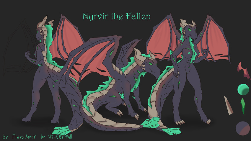 anthro dragon dragoness feral nyrvir nyrvir_the_fallen ref ref_sheet reference_image reference_sheet the_falen the_game wings