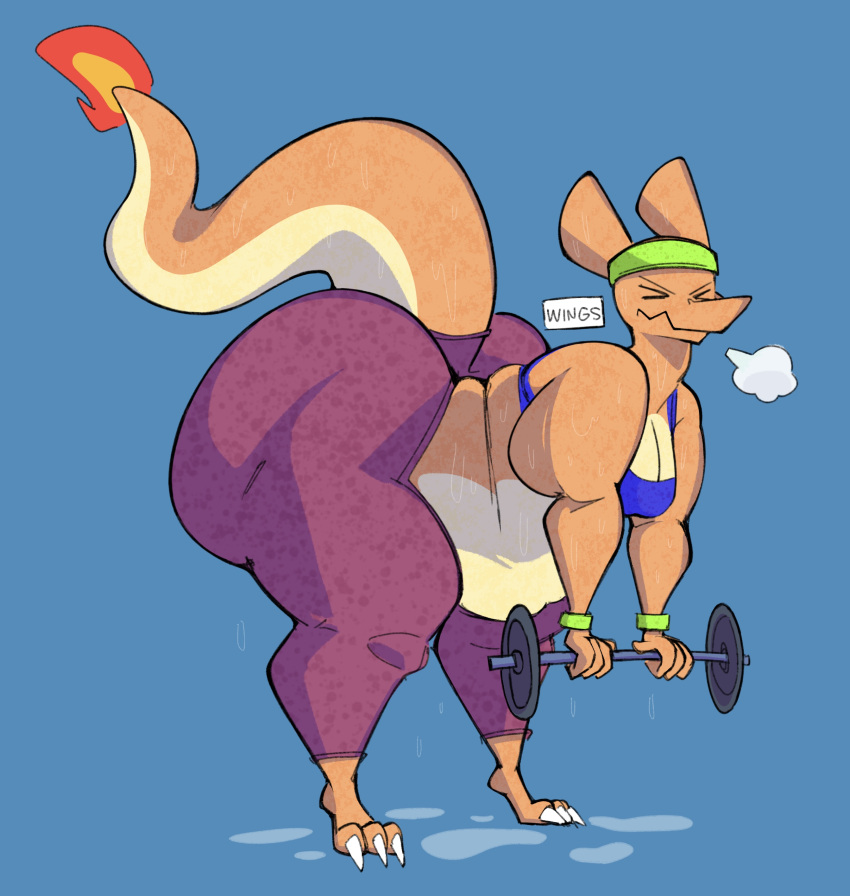 1girls 2020 absurd_res accessory aimbot-jones anthro ass barefoot bbw belly bent_over big_ass big_belly big_butt bodily_fluids bottomwear breasts butt charizard claws cleavage closed_eyes clothed clothing crop_top dragon english_text exercise fat_arms feet female female_only fire headband hi_res huge_ass huge_butt midriff nintendo non-mammal_breasts overweight overweight_anthro overweight_dragon overweight_female pants pokémon_(species) pokemon pokemon_(species) scalie shirt solo standing sweat text thick_tail thick_thighs toe_claws topwear valentina_(aimbot-jones) video_games wavy_mouth weightlifting weights wide_hips workout wristband yoga_pants