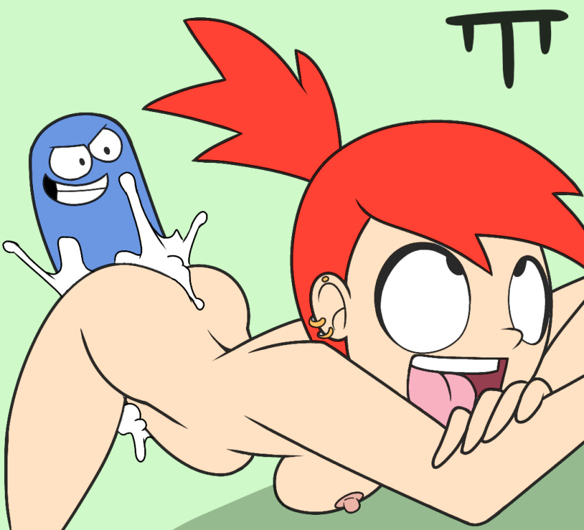 ambiguous_penetration ass bloo breast_grab cartoon_network cum cum_inside cum_on_ass doggy_style foster&#039;s_home_for_imaginary_friends frankie_foster monster nipples nude_female ponytail red_hair smile threetwigs