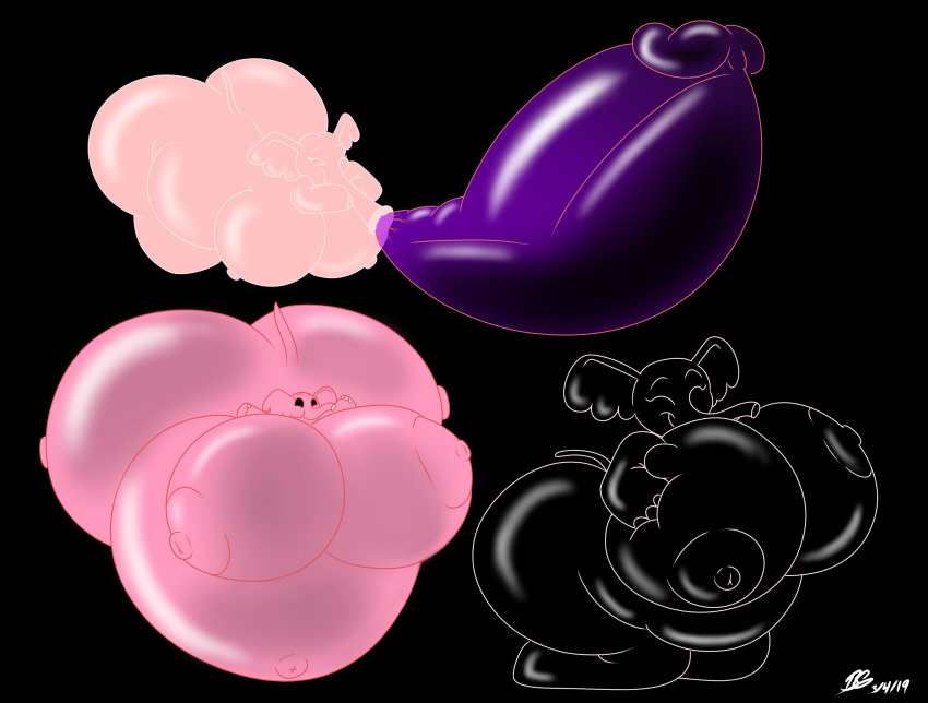 absurd_res anthro big_breasts breasts disney dumbo elephant elephantid female furry hi_res hooves huge_breasts inflation mammal nipples penis pink_elephants_on_parade pink_skin proboscidean sexyshrine slightly_chubby thick_thighs trunk