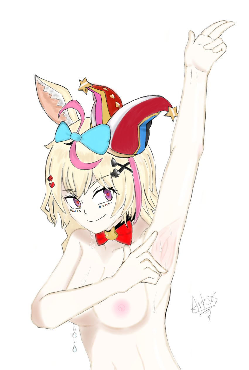 armpit_spread armpits arms_up hololive hololive_gen_5 hololive_japan omaru_polka spread_armpit tagme virtual_youtuber