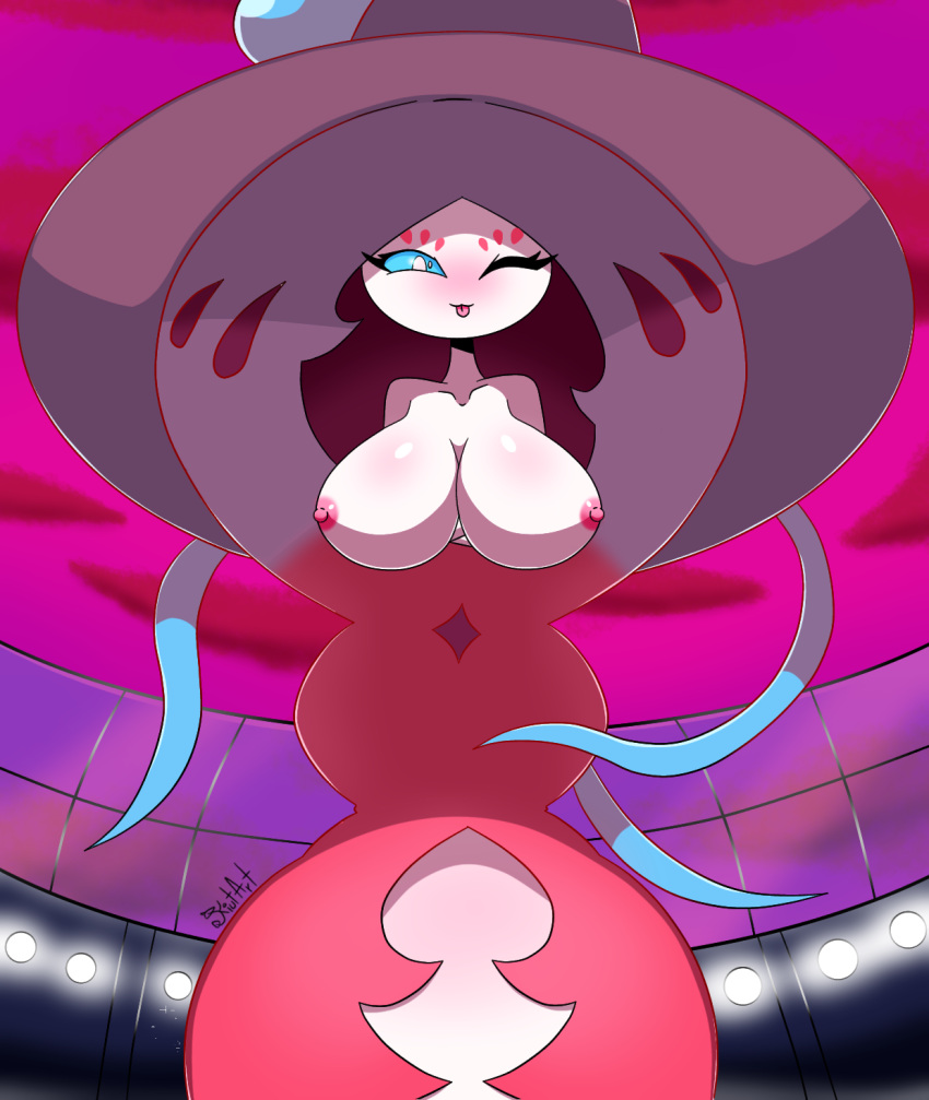 anthro big_breasts breasts gigantamax_hatterene hatterene kiut_artbs kiut_arts large_breasts nintendo pokemon pokemon_(species)