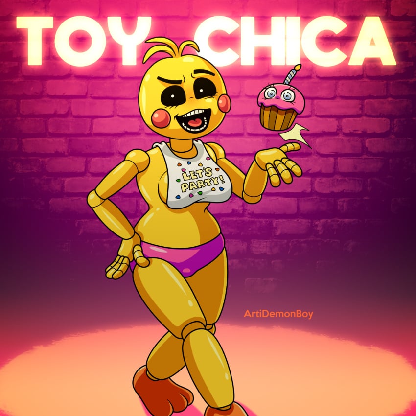 artidemonboy cupcake_(fnaf) five_nights_at_freddy's five_nights_at_freddy's_2 solo toy_chica_(fnaf)