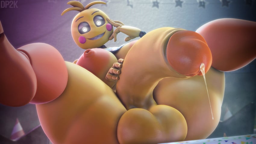 3d 3d_(artwork) cum doctorpurple2000 five_nights_at_freddy's five_nights_at_freddy's_2 futa_only futanari huge_balls huge_breasts huge_cock lovetaste_chica low-angle_view precum toy_chica_(fnaf) toy_chica_(love_taste)