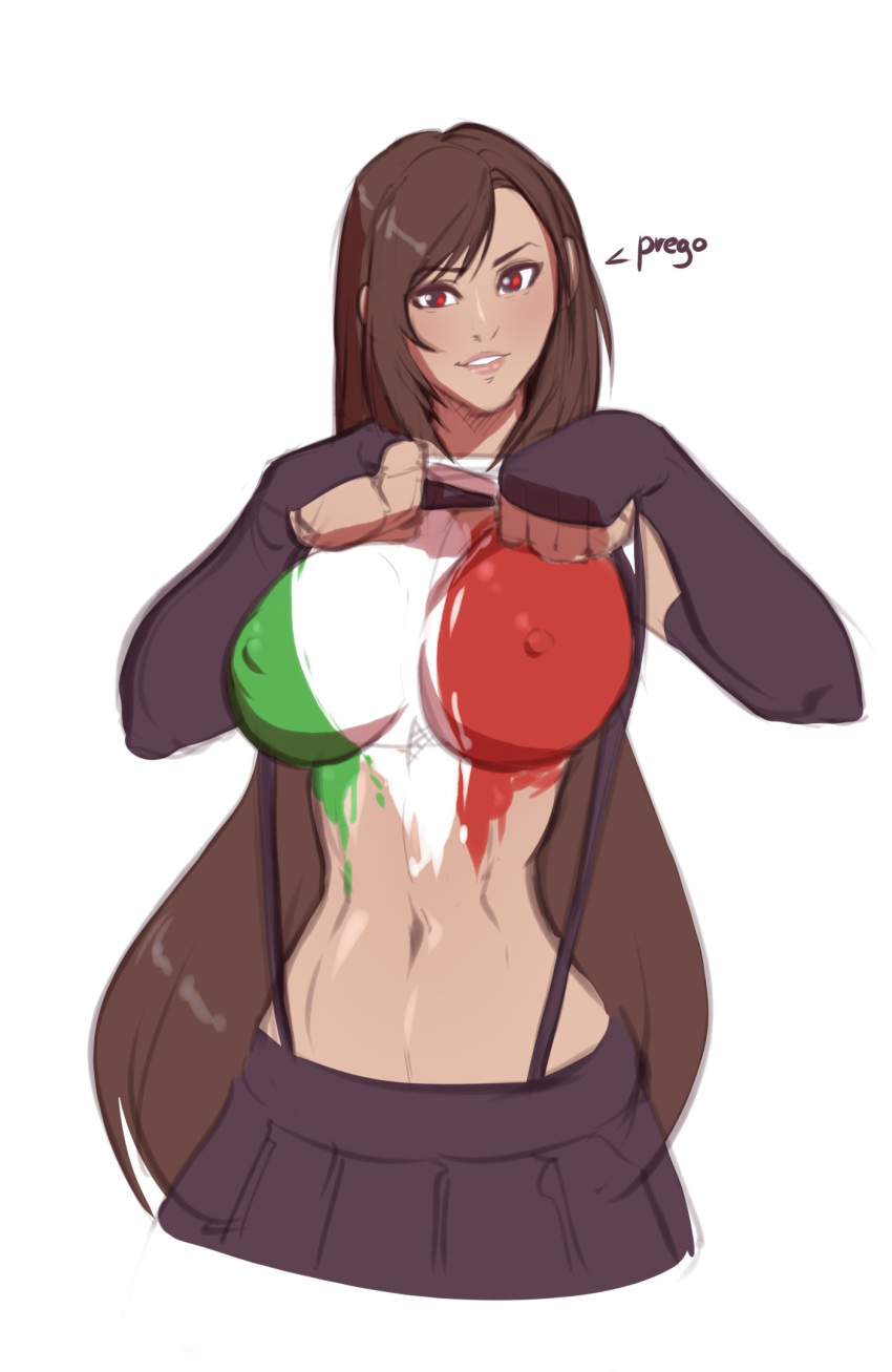 busty female female_focus female_only final_fantasy final_fantasy_vii flashing flashing_breasts hourglass_figure italian_flag italian_senate_hack meme svenners tagme text tifa_lockhart white_background wide_hips