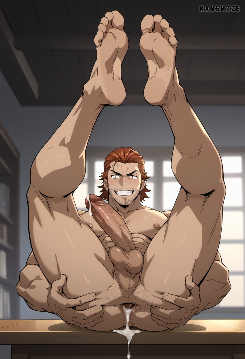 after_sex ai_generated anal ass cum fairy_tail gay gildarts_clive kangmzze leaking_cum male male_only muscular muscular_male spread_anus spread_legs spreading