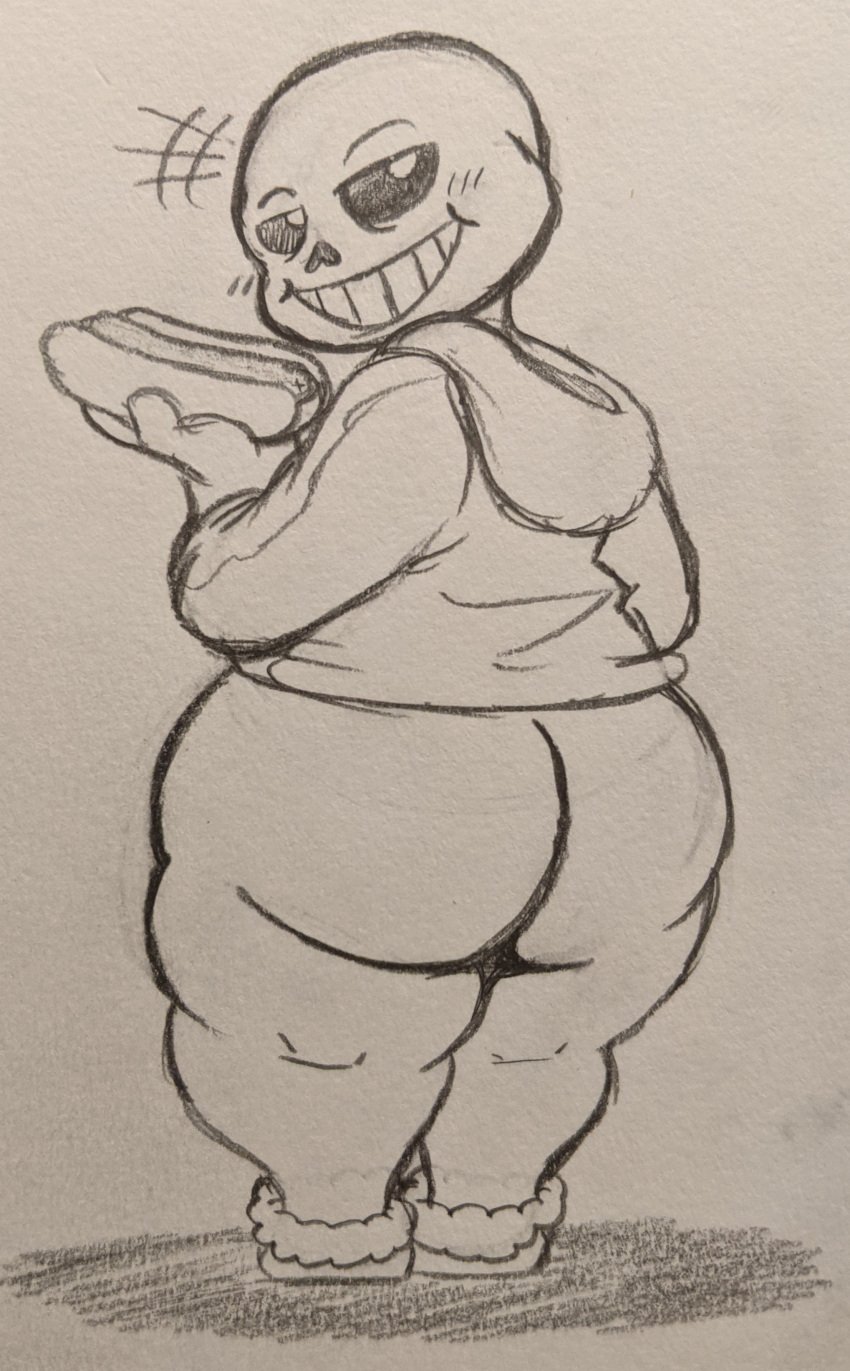 fauxtellno1_(artist) large_ass male no_pants sans smile undertale