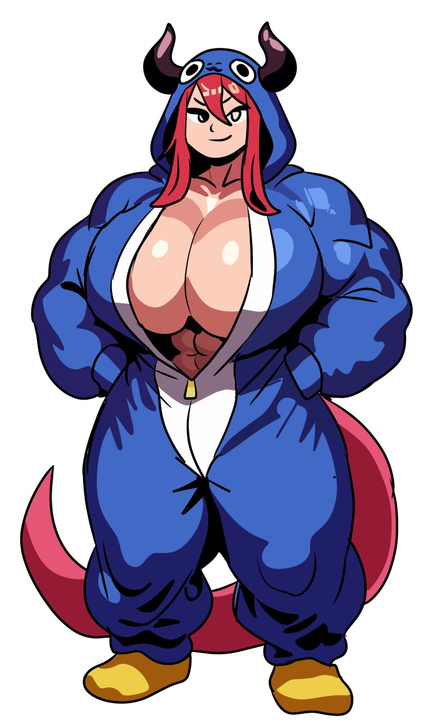 abs breasts costume dreivos female hair long_hair muscles muscular_arms muscular_female red_hair