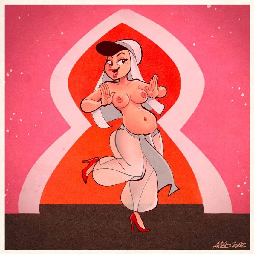 albo arabian arabian_clothes big_breasts black_hair nude nude_female