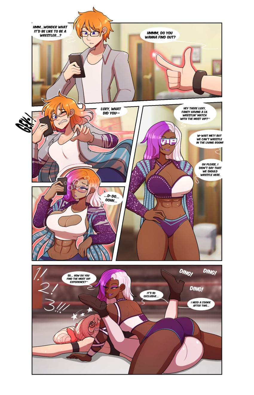 abs ass ass_expansion ass_focus beating bimbo bimbofication brainwashing breast_expansion breast_growth breast_growth_(enlargement) breasts cleavage comic dark-skinned_female ebonization english_text female gender_transformation gigantic_breasts hair_color_change huge_ass huge_breasts identity_death long_hair mind_control mtf_transformation open_mouth rule_63 text thegxjudgement transformation transformation_sequence wide_hips