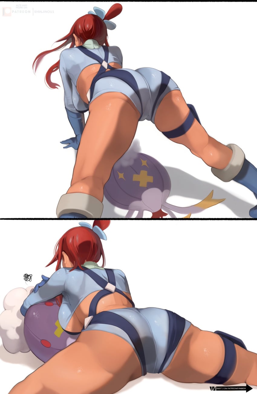 large_breasts large_butt skyla_(pokemon) spread_legs