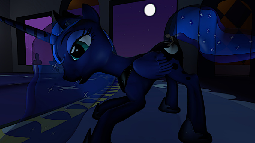 alicorn giant_animal giantess horse infamousmask interspecies_relationship interspecies_sex macro micro miniboy my_little_pony princess_luna_(mlp) shrunken_male zoophilia