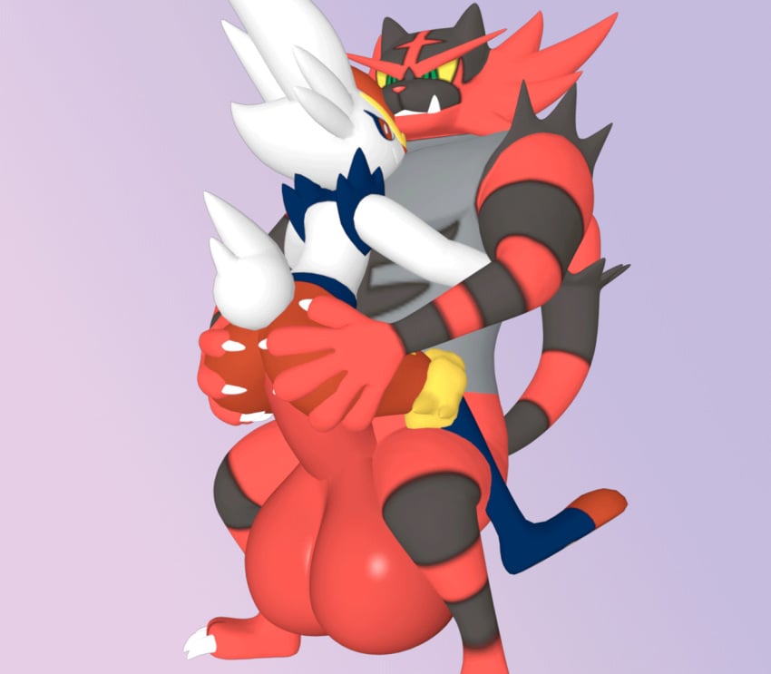 3d animated big_butt big_penis bigger_male cinderace holding_butt huge_balls humanoid_penis hyper incineroar meowchan pokemon rabbit sex tagme tiger